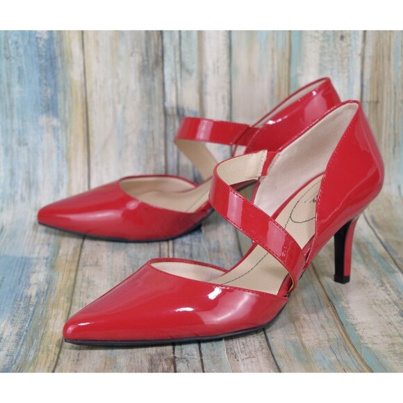LifeStride Suki Red Patent Pumps Size 10 D'Orsay Heels - Picture 3 of 10